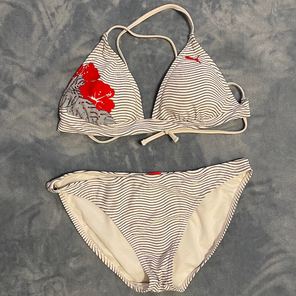 Puma swim suite black and white